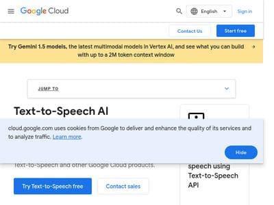 Google Cloud Text-to-Speech screenshot